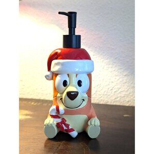 Bluey Ceramic Christmas Lotion Pump Dispenser With Santa Hat & Candy Cane
